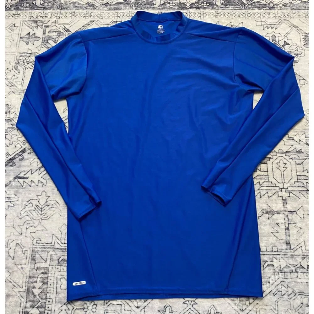 Starter Athletic Boys XL Blue Long-Sleeve Dri-Star Shirt Base Performance‎ Tee